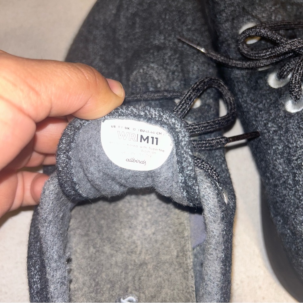 Allbirds Wool Runners Lace Up Athletic Shoes Mens Size‎ 11 Dark Gray - Picture 5 of 8